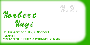 norbert unyi business card